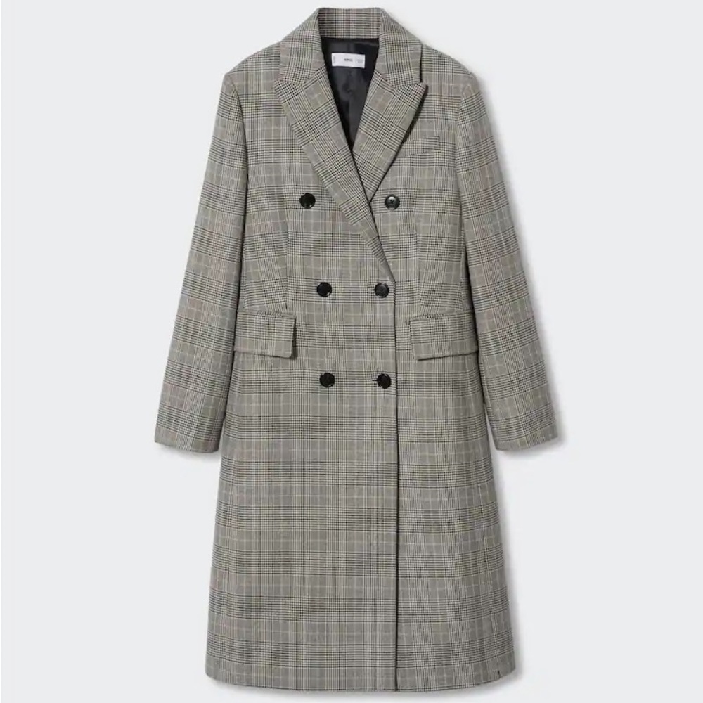 MNG Casual EUC long plaid blazer size S